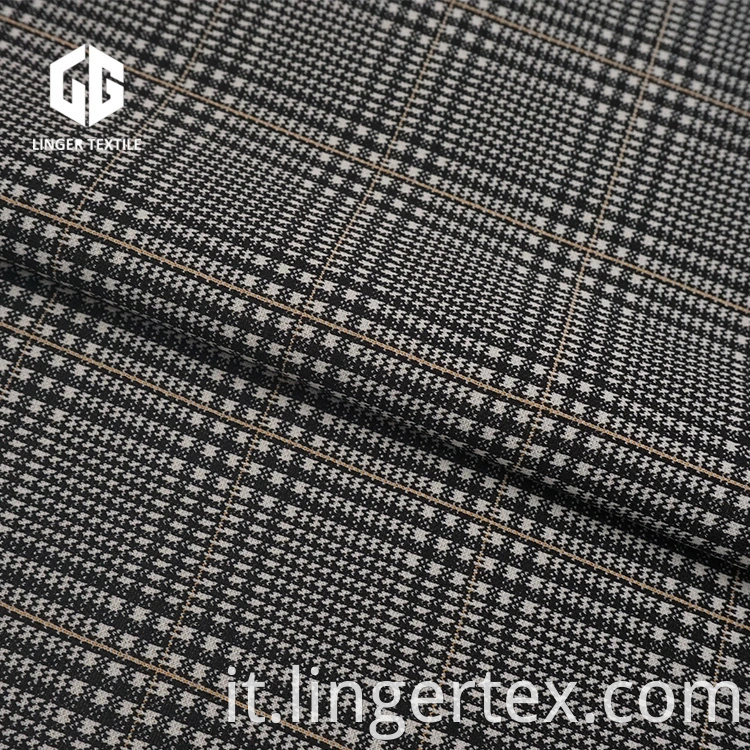 Tessuto elastan jacquard tinto in filo con motivo check